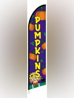 Pumpkins and Scarecrow swooper feather flag 2.5’ x 11’